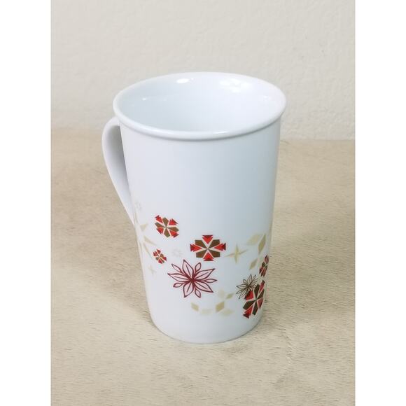 Starbucks Holiday Coffee Mug 12oz Teacup Christmas 2013 White Red 4 3/4" - Picture 8 of 13